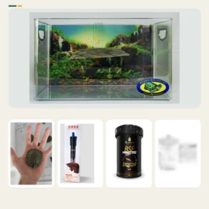 Kit Dory para tigre-d'água com aquaterrário, aquecedor e ração