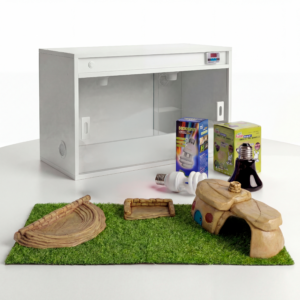 1 terrário+1 Lâmpada de aquecimento+1 Lâmpada uvb +1 Kit Toca