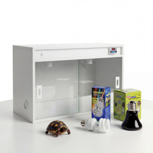 KIT Premium: 1 Filhote de Jabuti Microchipado +1 Ração Grátis +1 Terrário +1 Lâmpada UVA/UVB +1 Lâmpada de aquecimento